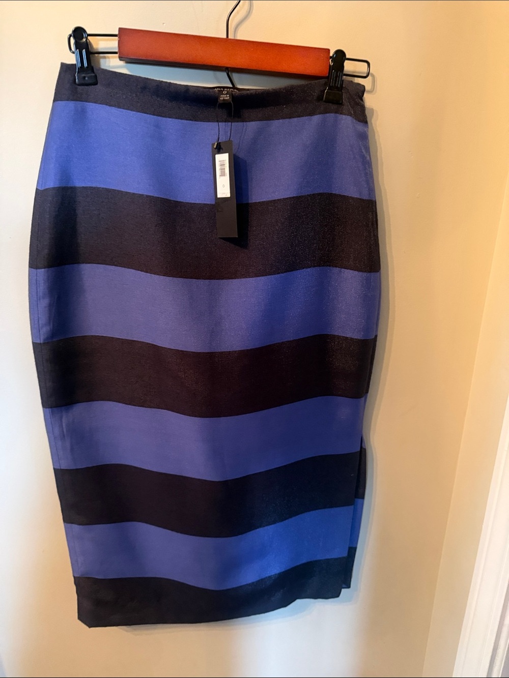 Banana Republic Blue and Black Striped Pencil Skirt